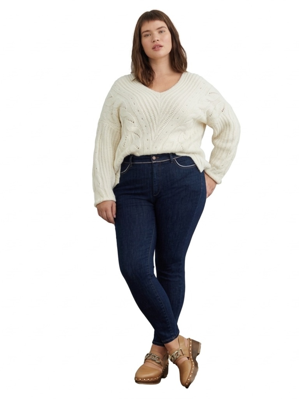 Anthropologie Pilcro Dark Blue Gold Pipe Trimmed High Rise Skinny Jeans Size 16